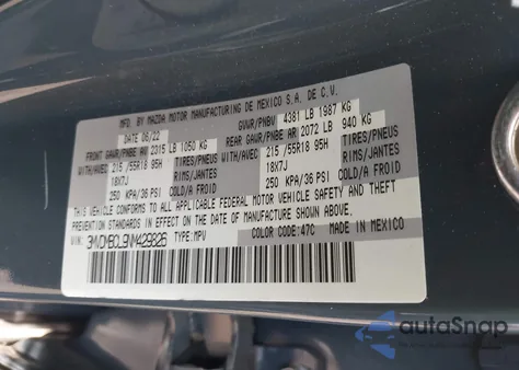 2022 Mazda Cx-30 Carbon Edition from USA, damaged, VIN 3MVDMBCL9NM429826